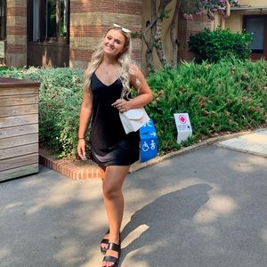 Black satin dress from Zara Barcelona. Size small. Great condition.